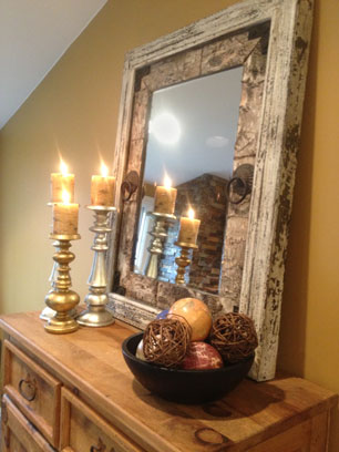 candle and mirror